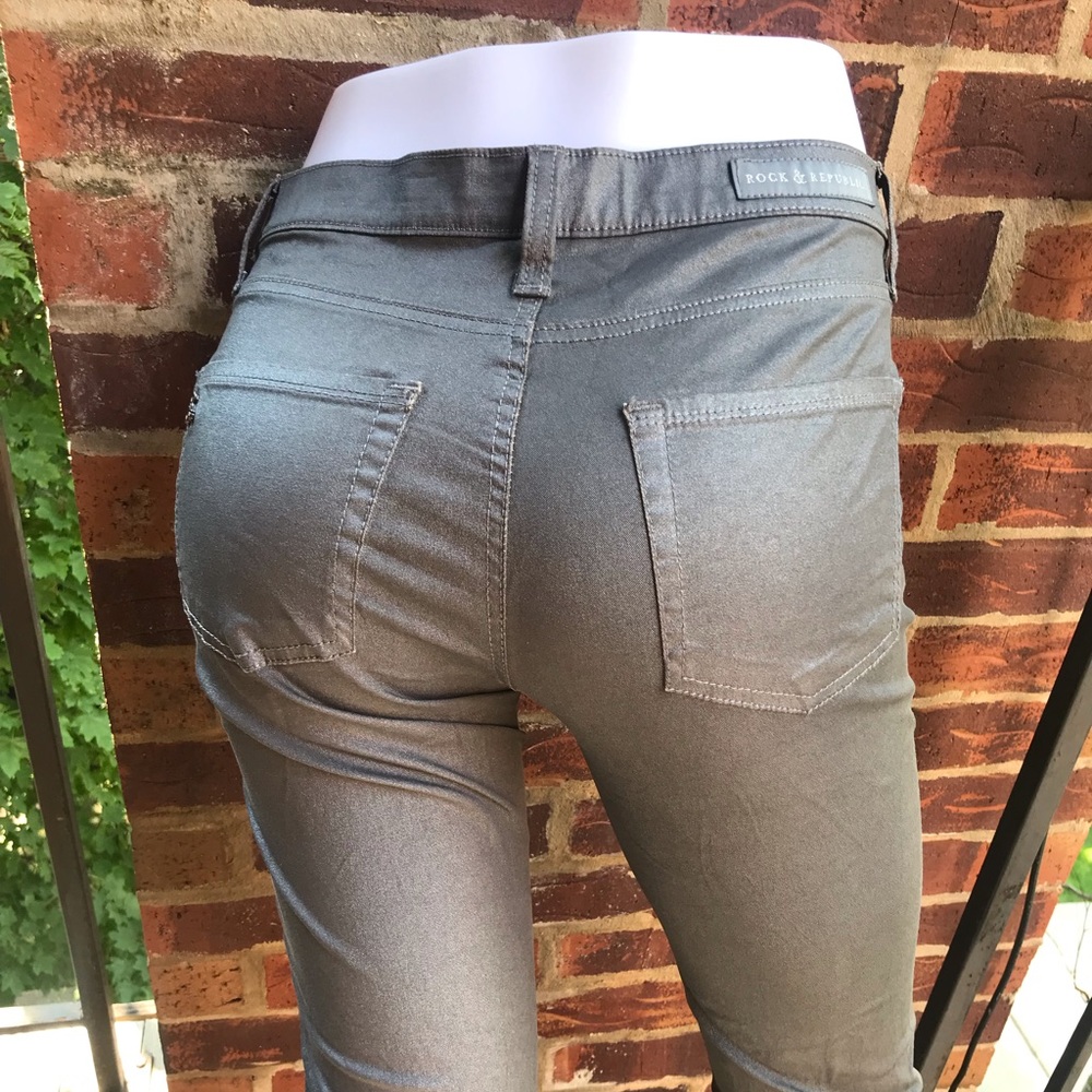 Rock & Republic Berlin Gray Skinny Jeans Size 8. Like new, worn once - Picture 5 of 8